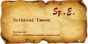 Szikszai Emese névjegykártya