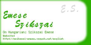 emese szikszai business card